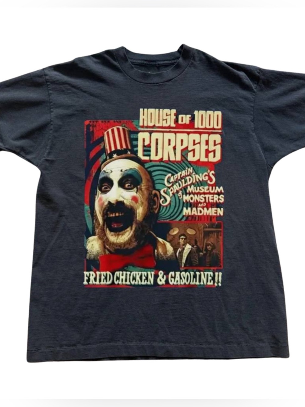 Gildan Black "House of 1000 Corpses" Graphic Tee, Retro Style For Unisex